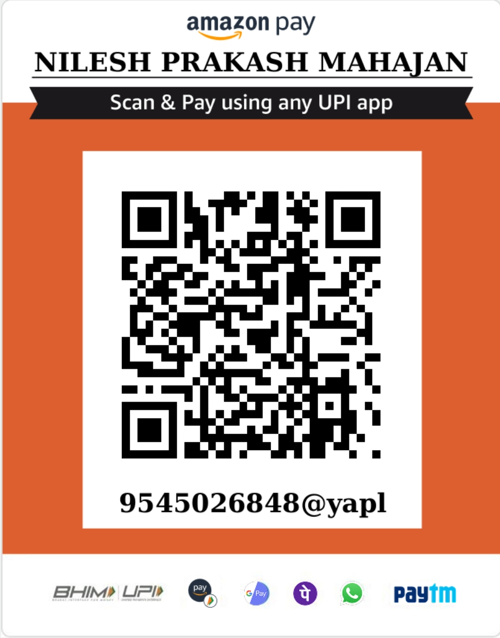 PhonePe UPI QR Code - 9545026848@yapl